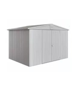 CASETTA DA GIARDINO BIOHORT "EUROPA  5" IN ACCIAIO ZINCATO COLORE ARGENTO METALLIZZATO 316X228X209 CM